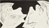 Marcel Dzama, Scared of his own ghost, 2008, Lithograph in colors with photoluminescent ink, on wove paper, the full sheet