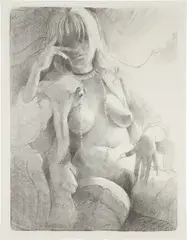 Kathy Thinking by Lisa Yuskavage, 2002, Lithograph, on wove paper, with full margins, sold Apr 2024