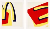 Keith Coventry, Junk I; and Junk II, 2008, Two screenprints in colors, on Arches paper, with full margins