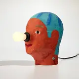 Evan Holloway, Head Lamp, 2013, Aluminum multiple with paint, light bulbs and fixtures, wiring and lighting controller