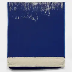 Analia Saban, Pressed Paint (Ultramarine Blue), 2017, Acrylic paint, pressed in linen multiple