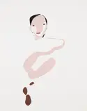 Nicola Tyson, Dark Haired Girl, 1998, Unique gouache drawing in colors, on board