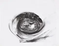 Gary Simmons, 5 Conductors, Time Piece, 1998, Unique charcoal drawing, on vellum
