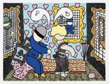 William Copley, Man and Woman, 1978, Screenprint in colors, on Somerset paper, with full margins