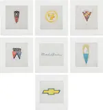 Ed Ruscha, Motor City, 2009, The complete set of seven etching and aquatints in colors, on wove paper, with full margins
