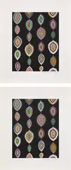 Fred Tomaselli, Bloom: two impressions, 2011, Two screenprints over archival inkjet in colors, on wove paper, with full margins