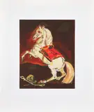 Karen Kilimnik, the sparkly Lippazanner at the battle of austerlitz, 2009, Giclée print in colors with hand-applied glitter, on Sunset Cotton Etching paper, with full margins