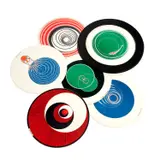 Marcel Duchamp, Rotoreliefs (Optical Disks) (S. 441a), 1935/1953, The complete set of 12 offset lithographs in colors, on six double-sided round card disks, accompanied by the original black plastic circular holder and viewer and cardboard collapsible sleeve with instructions