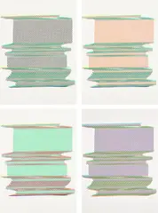 Sara Cwynar, CMYK Print Test Panel (Darkroom Manuals), 2014, The complete set of four screenprints in colors, on wove paper, the full sheets