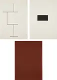 Blinky Palermo, Mappe zur Wandmalerei Hamburger Kunstverein (Portfolio for Mural at the Hamburger Kunstverein) (J. 33), 1973, The complete set of two lithographs and one screenprint in burnt umber, on wove paper, with full margins and the full sheet