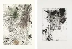 Alexander Liberman, Ischia 4; and Isola 2, 1977-78, Two etching and aquatints, one in colors and one with relief, on Fabriano paper, with full margins