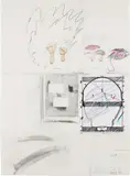 Cy Twombly, No. II, from Natural History Part I Mushrooms (B. 43), 1974, Lithograph and collotype in colors, with collage and hand-coloring in crayon and chalk, on Rives Couronne paper, the full sheet
