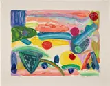 Gillian Ayres, Limelight (A.C. 1), 1998, Etching with carborundum and hand-coloring, on Arches paper, with full margins