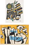 Fernand Léger, Les Deux tournesols (The Two Sunflowers) (S. 135); and After Fernand Léger, Les Bûches, from Contrastes (The Logs, from Contrasts), 1954; and 1959, Two lithographs in colors, Les Bûches with pochoir, on Arches and Richard de Bas papers, with full margins