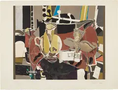 L'Écho (The Echo) by Georges Braque, 1960, Lithograph in colors, on Arches paper, with full margins, sold Jun 2024