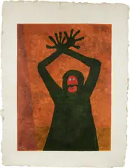 Protesta (Protest) (P. 309) by Rufino Tamayo, 1983, Mixografía® in colors, on handmade paper, with full margins, sold Jun 2024
