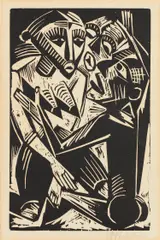 Max Pechstein, Weib vom Manne begehrt, from Deutsche Graphiker der Gegenwart (Woman Desired by Man, from German Printmakers of Our Time) (K. 224), 1919, Woodcut, on buff wove paper, with full margins
