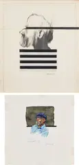 Richard McLean, R.B.; and R.A.B. Nantucket 1986, 1964; and 1988, One unique pencil drawing with fabric collage and one unique watercolor and pencil drawing, both on wove paper