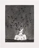Felipe Baeza, Ahuehuete en La Noche (Ahuehuete at Night), 2017, Etching and aquatint with glitter additions, on wove paper, with full margins