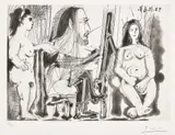 Pablo Picasso, Dans l'atelier II (In the Workshop II) (Bl. 1138, Ba. 1135), 1963, Etching and aquatint, on Rives BFK paper, with full margins