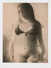 Lisa Yuskavage, Babie, 2004, Etching and aquatint, on Chine collé to wove paper, with full margins