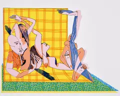 Laid Up by Christina Quarles, 2020, Screenprint in colors, on Somerset paper, with full margins, sold Jun 2024