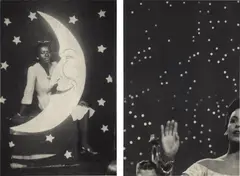 Lorna Simpson, Backdrops Circa 1940s, 1998, Screenprint diptych in colors, on two felt panels, the full sheets