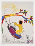 Glenn Ligon, Boy on Tire (R. p. 197), 2004, Screenprint in colors, on wove paper, with full margins