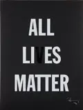 Hank Willis Thomas, All Lies Matter, 2019, Screenprint, on black wove paper, with full margins
