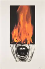 Arena Brains by Robert Longo, 1986, Lithograph in colors on Arches paper, sold Jun 2024