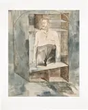 Martin Kippenberger, Untitled (Self Portrait), 1996, Etching and aquatint in colors, on Somerset paper, with full margins
