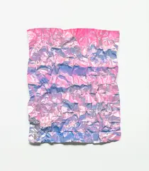 No. 889 Folded Grid by Rana Begum, 2019, Spray paint, on aluminum foil, contained in the original artist's frame, sold Jun 2024