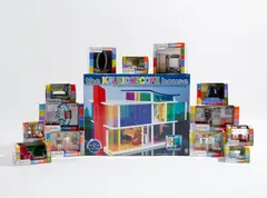 Kaleidoscope House by Laurie Simmons and Peter Wheelwright, 2001, ABS plastic and acrylic multiple, with accompanying Bedroom Set, Kitchen Kit, Living Room Set, Jasper Morrison Living Ro, sold Jun 2024