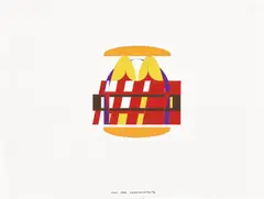 Benjamin Edwards, Fast Food Conglomerate, 1997, Unique acrylic drawing in colors, on wove paper