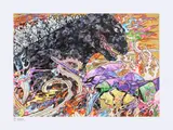 Takashi Murakami, Homage to Director Hideaki Anno: Godzilla Resurgence & Evangelion, 2019, Screenprint in colors, on wove paper, with full margins