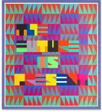 THE FUTURE IS PRESENT by Jeffrey Gibson (Choctaw & Cherokee), 2019, Screenprint and archival inkjet print in colors with collage, on Hahnemühle Museum Etching paper, contained in the origi, sold Sep 2024