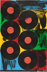 Chris Martin, Wednesday Miles, from Miles Davis at the Gilmore, 2011, Screenprint in colors with archival inkjet collage, on Coventry Rag paper, the full sheet