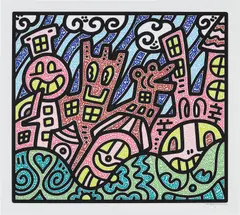 Pretty City by Sam Cox, 2023, Screenprint in colors, on Somerset Satin paper, with full margins, with original black cardboard folio, contained in the, sold Sep 2024