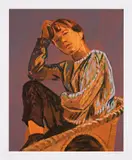 Claire Tabouret, Self-portrait (blue)