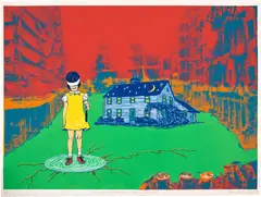 Growing Up White and Middle Class in America by Susan Spencer, 1992, Screenprint in colors, on Rives BFK paper, with full margins, sold Sep 2024