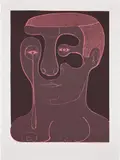 Nicole Eisenman, Untitled, 2012, Woodcut in colors, on Rives BFK paper, with full margins