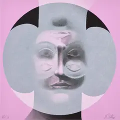 Nicolas Party, Double Face, 2022, Screenprint in colors, on Coventry Rag paper, the full sheet