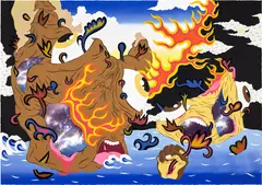 Through the Fire to the Limit by William Villalongo, 2006, Screenprint and archival inkjet print in colors with collage, on Rives BFK paper, the full sheet, sold Sep 2024