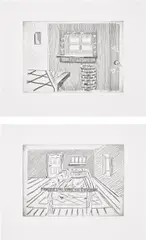 Richard Artschwager, Notes on a Room: two plates, 1998, Two etchings, on wove paper, with full margins