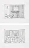 Richard Artschwager, Notes on a Room: two plates, 1998, Two etchings, on wove paper, with full margins