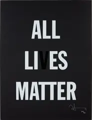 Hank Willis Thomas, All Lies Matter, 2019, Screenprint, on black wove paper, with full margins
