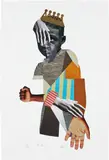 Deborah Roberts, The Front Lines, 2018, Pigment print in colors with glitter screenprinted element, on Hahnemühle Photo Rag paper, with full margins