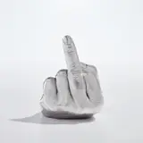 Ai Weiwei, Artist’s Hand, 2017, Cast urethane resin multiple with electroplated rhodium, contained in the original cardboard presentation box
