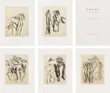 Willem de Kooning, Poems by Frank O'Hara, 1988, The complete book of 17 lithographic reproductions, on Magnani paper, with full margins, with title page, justification and poems by Frank O'Hara, all bound in leather (as issued), contained in the original black cotton clamshell portfolio