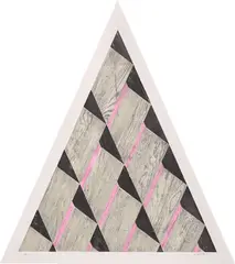 Jonggeon Lee, Pyramid I, 2013, Collagraph and relief print in colors, on triangle cut Coventry Rag paper, with full margins